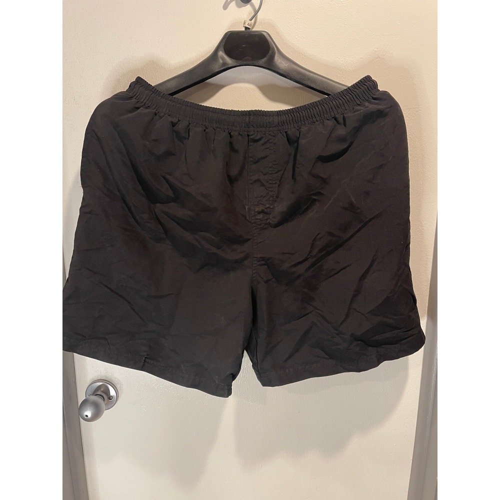 RS Surf Mens Swim Trunks Board Shorts Black XL Elastic Waist Mesh Lined Solid